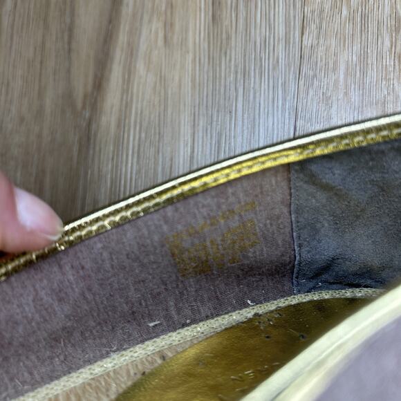 Ralph Lauren Women 9 Cecelia Gray Jersey Gold Trim Espadrille Jute Wedge Peep To - Picture 8 of 9